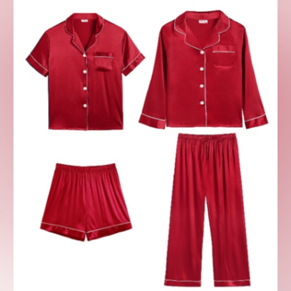 4 PC Kids Satin PJ Set
